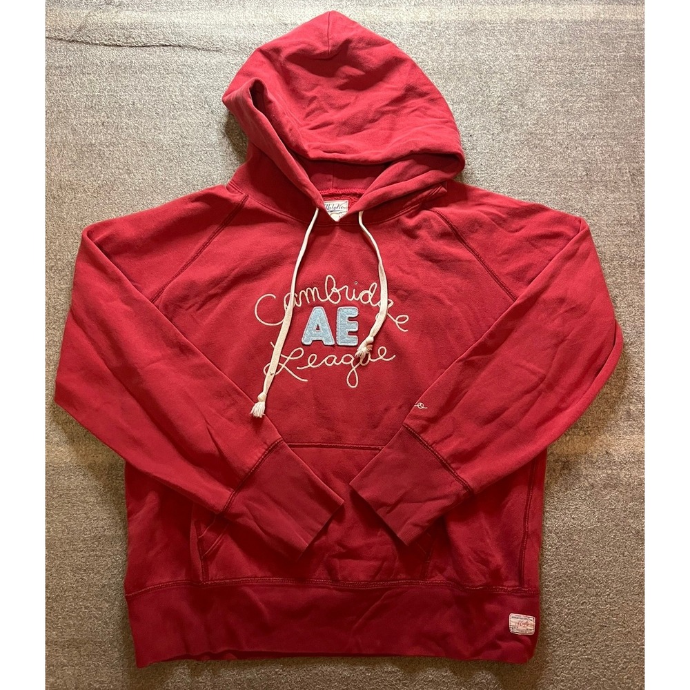 Vintage Y2K American Eagle Cambridge AE League Red Pullover Hoodie Sweatshirt XL